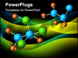 PowerPoint Template - Molecular structure models formed by atoms and bonds on black background