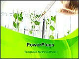 PowerPoint Template - scientist testing plants with syringe