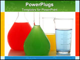 PowerPoint Template - Various color chemical retorts on on white background