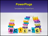 PowerPoint Template - Word Science spelled with the pieces of a children