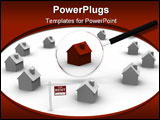 PowerPoint Template - The little house as a successful real estate business on a white background. 3D graphics.