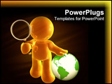 PowerPoint Template - Searching the internet world for solutions icon figure illustration