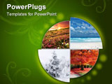 PowerPoint Template - Four seasons of year on one picture