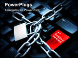 PowerPoint Template - Internet security concept by chain with padlock keyboard.