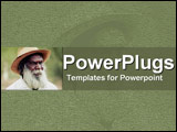 PowerPoint Template - Grandfatherly man with full white beard  set in light green: experience guiding new growth
