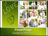 PowerPoint Template - Happy elderly seniors couple in park. Love