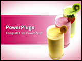PowerPoint Template - Various fruit smoothies isolated on white background