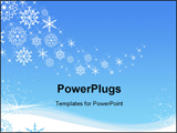 PowerPoint Template - Various shapes and sizes of snowflakes over blue background
