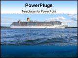 PowerPoint Template - A cruise ship in Oslo Fjord on a fine summer