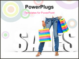 PowerPoint Template - Legs of a shopping woman with bags at sales