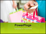 PowerPoint Template - Image with focus on woman holding credit card