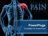 PowerPoint Template - 3D render of a medical skeleton with the shoulder joint highlighted