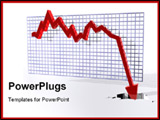 PowerPoint Template - Illustration of a graph where the figures suddenly fall through the floor