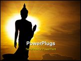 PowerPoint Template - A silhouette of s Buddha statue, Thailand