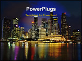 PowerPoint Template - Singapore City Evening Skyline at Marina Bay