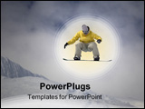 PowerPoint Template - snowboarder jumping high in the air