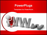 PowerPoint Template - 3d small person painting letters www. 3d image. White background.