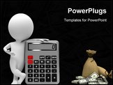 PowerPoint Template - 3d small people with the calculator. 3d image. Isolated white background.