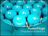 PowerPoint Template - 3d computer graphic colored smile face and Straight Faced series