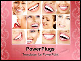 PowerPoint Template - Beautiful young woman teeth. Close up
