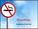 PowerPoint Template - a no smoking signpost agsinst a sky background