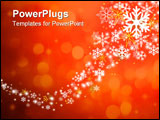 PowerPoint Template - An image of Christmas snowflakes over a red background.