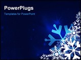 PowerPoint Template - Snowflake christmas festive blue background with stars