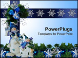 PowerPoint Template - mage and illustration composition of snowman ornaments for winter or Christmas holiday background, 