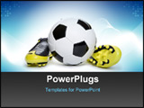 PowerPoint Template - Soccer footwear and ball on white background