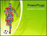 PowerPoint Template - Soccer Player in Global Soccer Event. EPS 8 vector file included