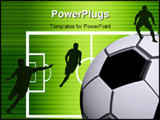 PowerPoint Template - Soccer ball Black and white texture over field background