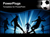 PowerPoint Template - Silhouettes of a group of men playing football