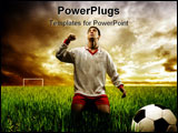 PowerPoint Template - a soccer player on the grass field