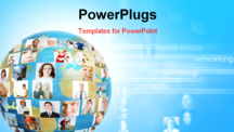 PowerPoint Template - social network collage with many people