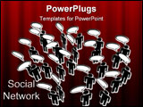 PowerPoint Template - People meeting in a Social Media Network discuss in communication Speech Bubbles