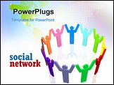 PowerPoint Template - Image of concept Social Network in 3D