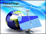 PowerPoint Template - 3D rendered Illustration. Alternative Energy - Europe. Conceptual Image.