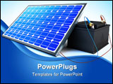 PowerPoint Template - solar panel charges the battery on a white background