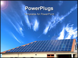 PowerPoint Template - alternative energy Solar panel on blue background