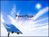 PowerPoint Template - Photovoltaic: a solar panel on a blue sky