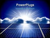 PowerPoint Template - a Solar energy panels with blue sky