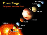 PowerPoint Template - an illustrated diagram showing the order of planets in our solar system