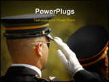 PowerPoint Template - A soldier salutes during a ceremony at the Arlington National Ceremony.