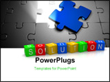 PowerPoint Template - 3d rendered illustration of colorful cubes with the word solution