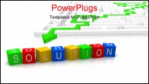 PowerPoint Template - 3d rendered illustration of colorful cubes with the word solution