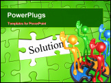 PowerPoint Template - An image of a green jigsaw puzzle solution