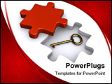 PowerPoint Template - A key under a puzzle piece