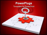 PowerPoint Template - jigsaw puzzle with the unlocked piece in the middle