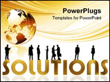 PowerPoint Template - a illustration ob business people silhouettes on black background