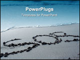 PowerPoint Template - SOS inscription on beach sand with sea water in background